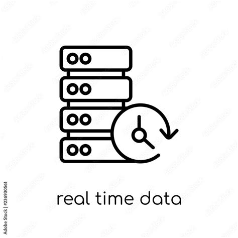 real time data icon trendy modern flat linear vector real time data