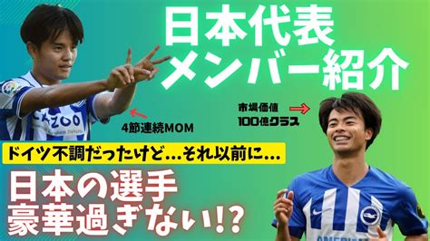 ドイツ戦勝利はまぐれじゃない日本代表選手の経歴、特徴ざっくり紹介【前半戦】 Youtube