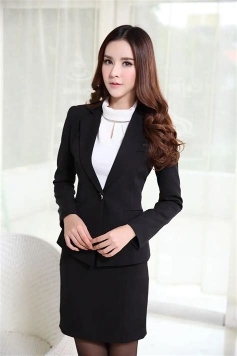 New Mulheres Trabalho Desgaste Blazer Feminino Terno De Saia Custom