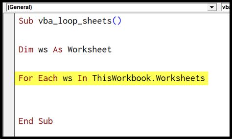 How To Loop Through Sheets In Excel Using Vba Worksheets Library