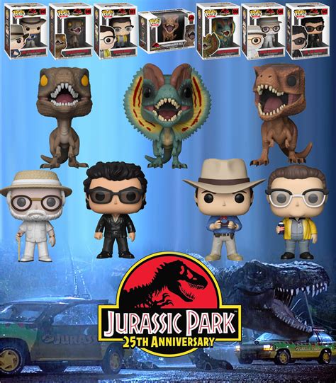 Funko Pop Jurassic Park 25th Anniversary Bundle 7 Pops New Mint Condition