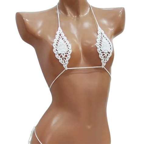 Buy White Crochet Teardrop Micro Bikini Set At Ubuy Philippines