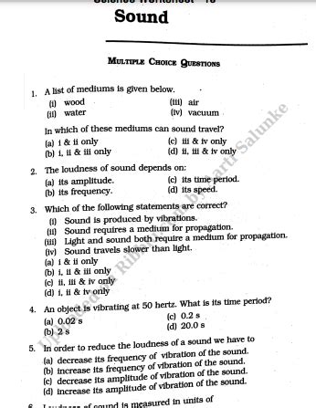 MCQ Questions For Class 8 Science With Answers