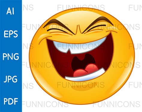 Clipart Cartoon of an Evil Laughing Emoticon, Ai Eps Png Jpg and Pdf Files Included, Digital ...