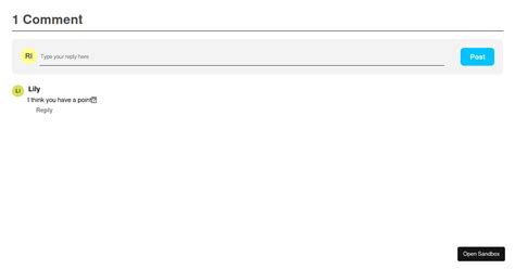 React Comments Section Examples Codesandbox