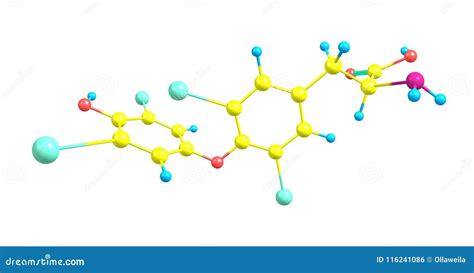 Levothyroxine Molecular Structure Isolated On White Stock Illustration