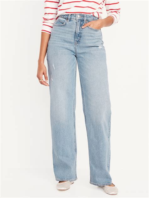 Curvy Extra High Waisted Wide Leg Jeans Old Navy