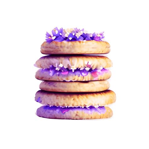 Watercolor Royal Glitter Biscuit With Flowers · Creative Fabrica
