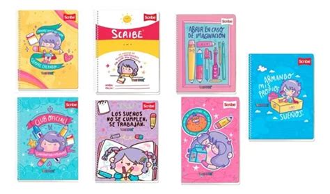 Cuaderno Supeer Girl 90 Hojas 7pzs Diferentes Vania Bachur Meses