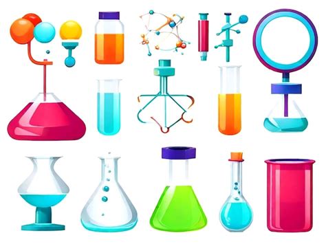 Premium Vector Isolated Colorful Science Objects And Icons Vector Set