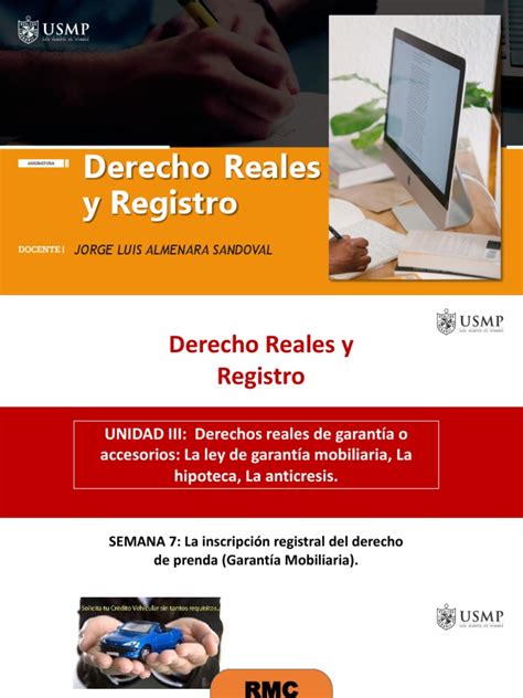 La Inscripción Registral Del Derecho De Prenda Garantía Mobiliaria Pdf Ley De Hipotecas