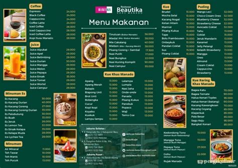 Selalu Diperbarui Menu Restoran Beautika Manado Kebayoran Baru