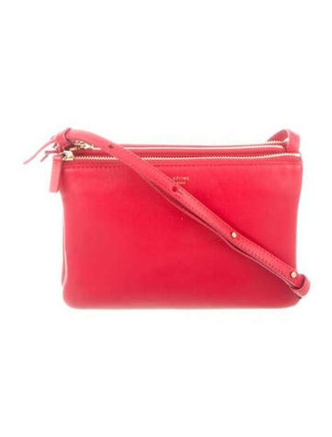 Celine Small Trio Crossbody Bag Red Shopstyle