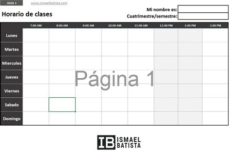 Plantilla Excel Horario De Clases Ismael Batista The Best Porn Website