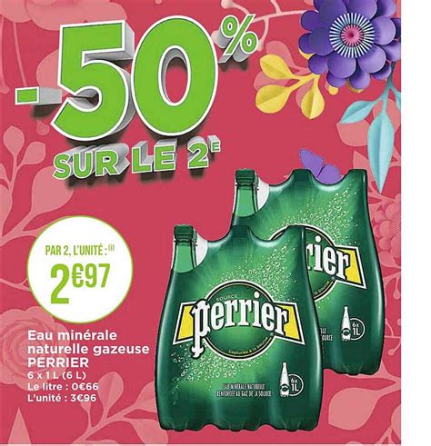 Promo Eau Minérale Naturelle Gazeuse Perrier chez Supermarchés