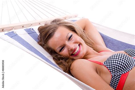 Sexy Woman Wearing Bikini Relax On Hammock Stock Photo Adobe Stock