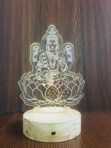 Antique Multicolor Shayona Laxmi Mata Color 3d Illusion Led Acrylic Table Top Night Lamp For