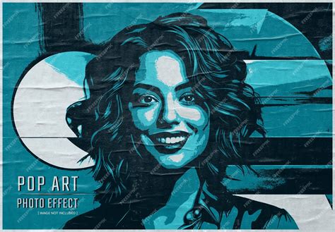 Premium Psd Pop Art Style Photo Effect With Circles Mockup