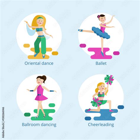 Types of dance styles for girls. Stock Vector | Adobe Stock