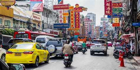 Bangkok Thailand May Heavy Traffic In China Town On Yaowarat