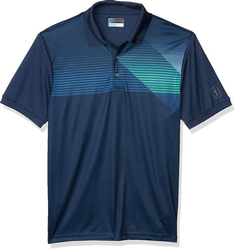 Pga Tour Mens Short Sleeve Chest Print Polo Shirt At Amazon Mens Clothing Store