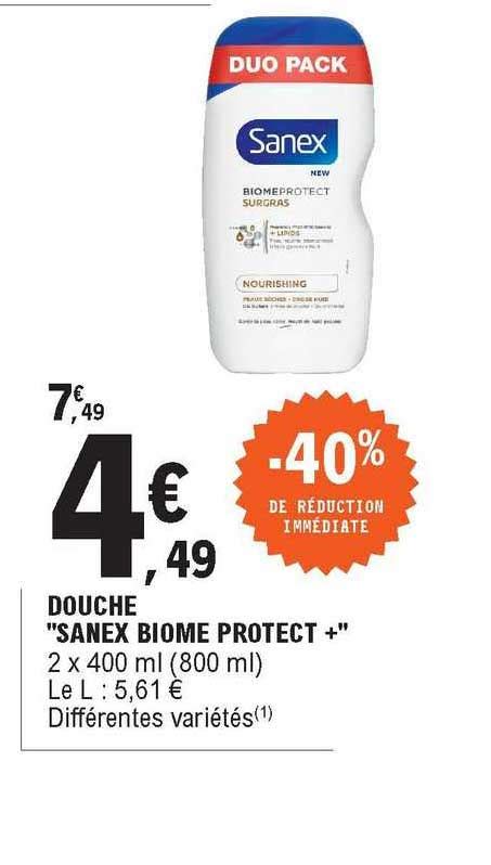 Promo Douche Sanex Biome Protect De R Duction Imm Diate Chez E