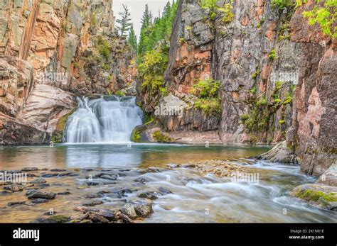 Waterfall Along Tenderfoot Creek In The Little Belt Mountains Near