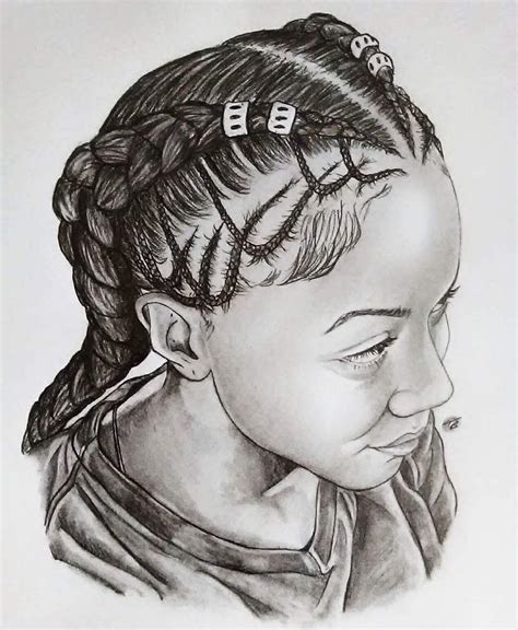 How To Draw African Braids Draw Easy