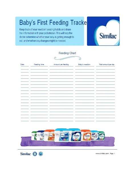 50 Printable Baby Feeding Charts Newborn Feeding Schedule