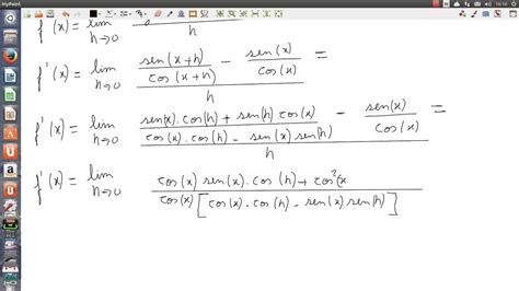Demonstração Derivada Da Tangente Youtube