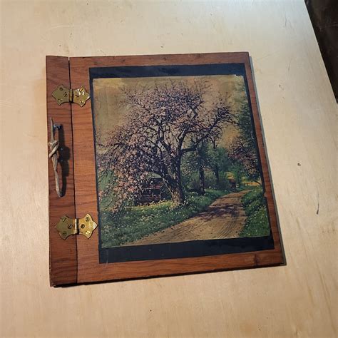 Vintage Wood Book Cover for Craft SUPER LARGE Hardcover Hinged for Junk ...