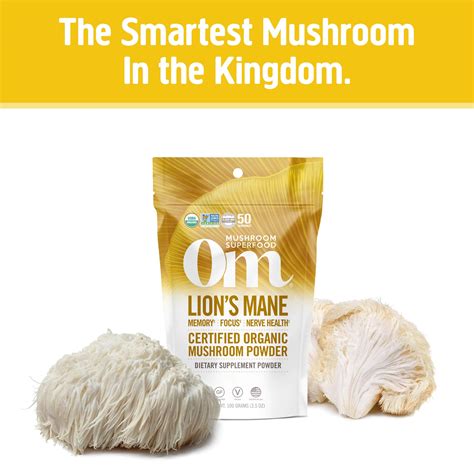 Om Mushroom Superfood Lion S Mane Organic Mushroom Powder 3 5 Ounce