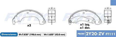 Balata Tambor Trasera Dodge Truck Ram Fiat Truck Strada