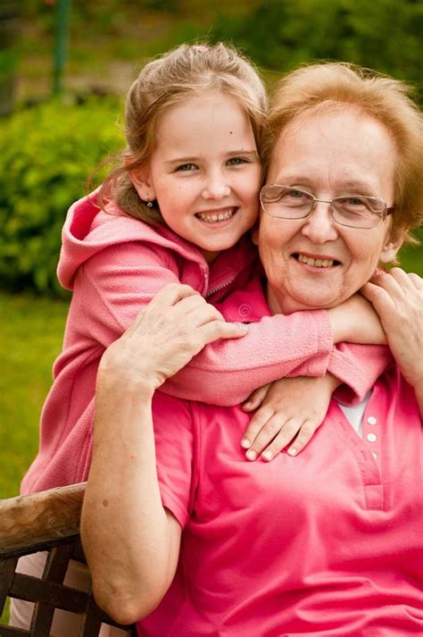 Love Grandmother With Granddaughter Portrait Royalty Free Stock Image