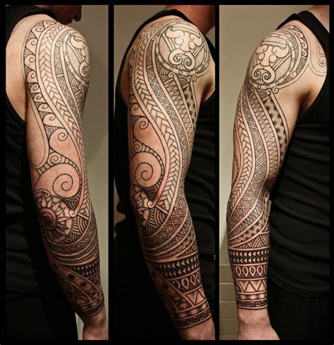 Maori Tattoo Arm Ganzarm Tattoos Maori Tattoos Polynesisches Tattoo