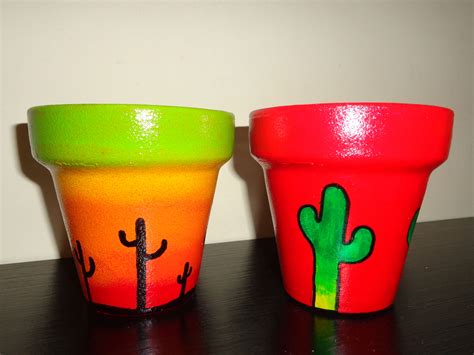 Cactus Macetas Pintadas Ollas De Barro Pintadas Macetas Decoradas