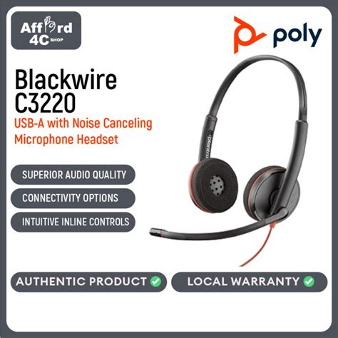 Plantronics Poly Blackwire C3220 3220 Usb Headset With Noise Canceling Microphone Lazada Ph