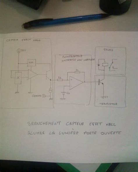 Schéma câblage capteur à effet Hall
