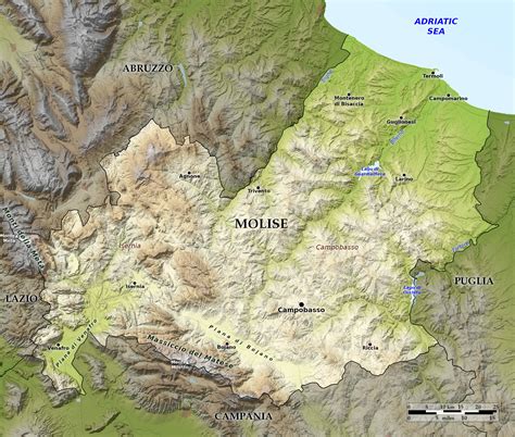 Blue Green Atlas Free Relief Map Of Italy Molise