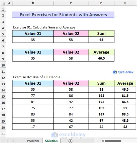 Student Ms Excel Worksheets For Practice