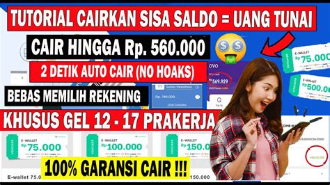 TERBUKTI 100 CAIR BERIKUT TUTORIAL CAIRKAN SISA SALDO PRAKERJA