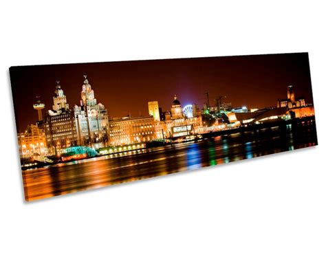 Liverpool City Skyline CANVAS WALL ART Panoramic Framed Print - Etsy