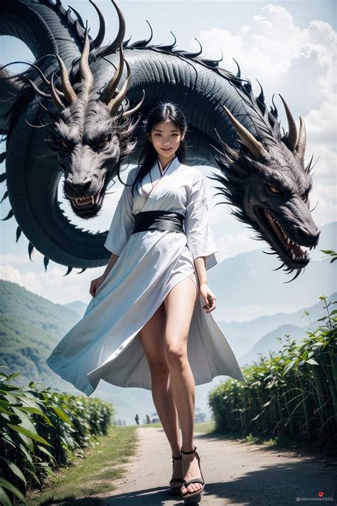 Tải Download hình nền Hot Girl và con Rồng cực chất miễn phí