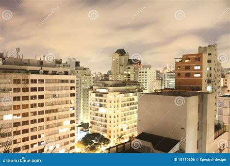 Sao Paulo Skyline at night stock photo. Image of higienopolis - 15110606