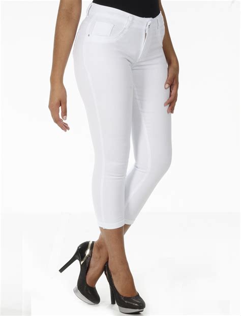 Calça Jeans Sawary Cropped Branco Compre Agora Dafiti Brasil