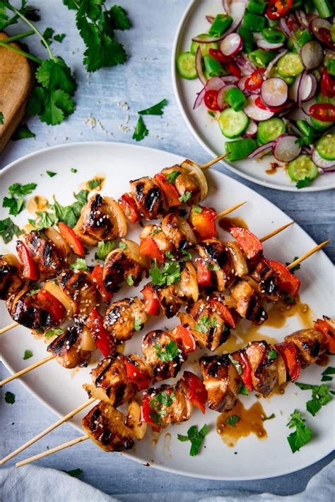 Honey Garlic Chicken Skewers Nickys Kitchen Sanctuary