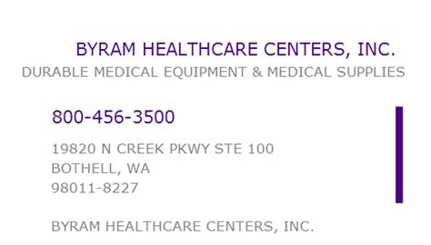 1609024397 NPI Number BYRAM HEALTHCARE CENTERS INC BOTHELL WA