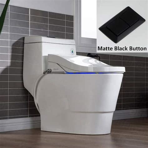 WOODBRIDGE One Piece 1 0GPF 1 6 GPF Dual Flush Elongated Toilet In