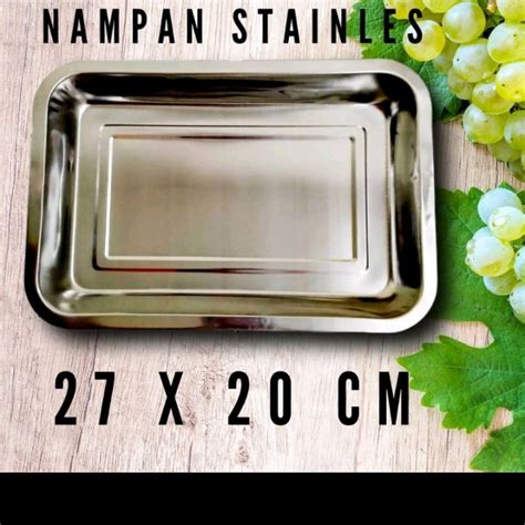 Jual Nampan Stainless Steel 555 Ukuran 27 X 20 Cm Um Shopee Indonesia