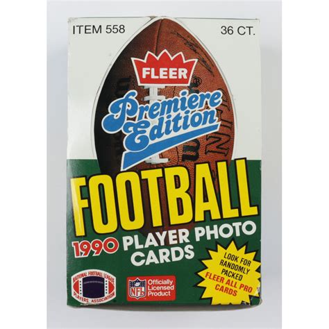 1990 Fleer Football Box With 36 Packs Pristine Auction